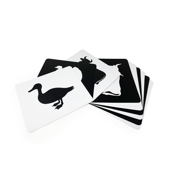 Farm Animals High-Contrast Flashcards | Black and White Infant Cards ...