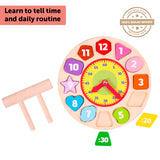 wooden clock toy playset for children