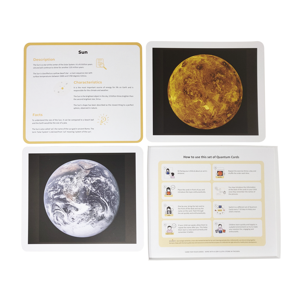 planets solar system learning kit flashcards for kids