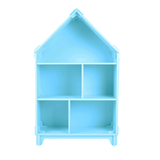 colourful wooden dollhouse shelf for kids and toddlers