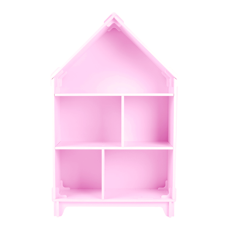 pink dollhouse bookcase for preschool, home decor, kids room, play room