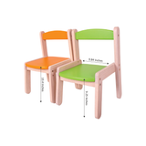wooden colourful chairs for kids with adjustable height