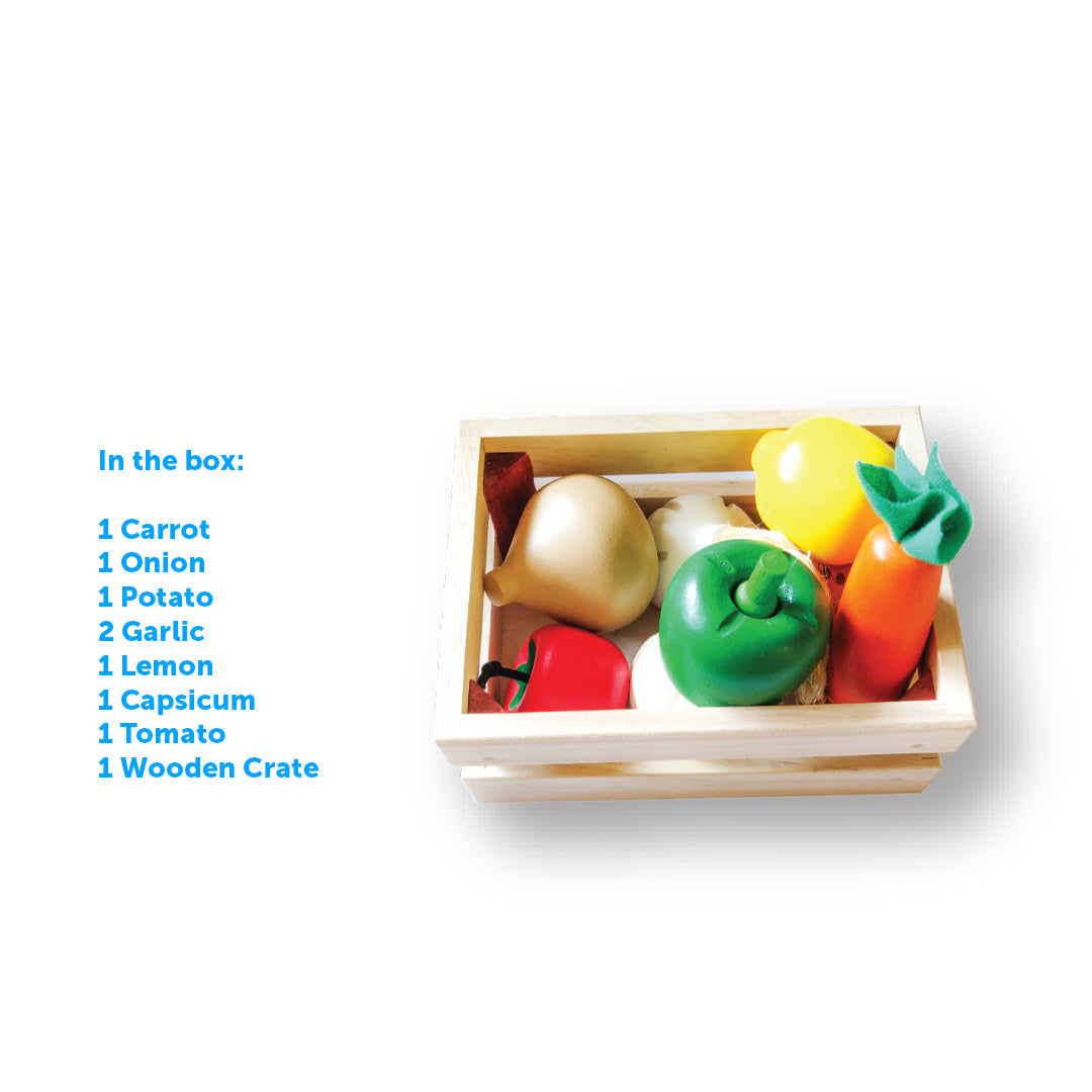 Wooden toy vegetables for toddler