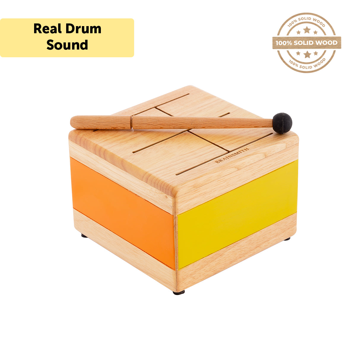 Wooden Tone Drum Percussion Toys for Toddlers Kids Brainsmith