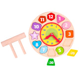 wooden clock toy for kids 