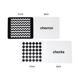 black and white patterns flashcards for newborn baby