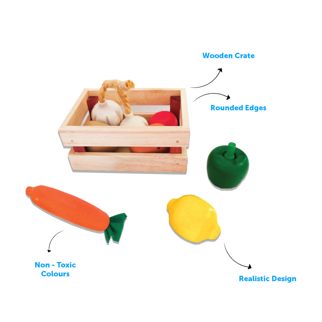 wooden vegetables for baby toddler